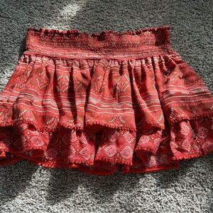 Superdry Red Patterned Mini Skirt